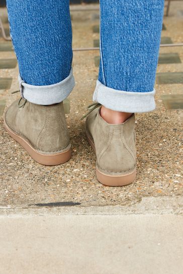 Buy Khaki Forever Comfort Low Lace Up Boots from Next Luxembourg