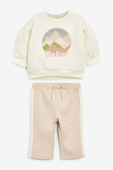 Baker by Ted Baker Pink Sweatshirt and Flared Joggers Set