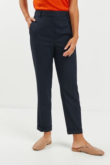Navy Tailored Taper Trousers