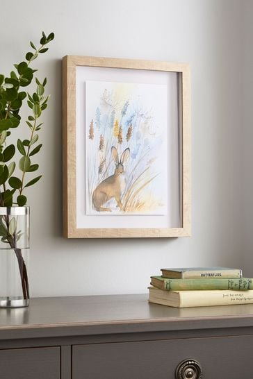 Blue Country Hare Framed Print
