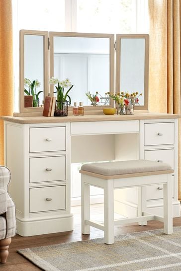 Hampton Country Luxe Painted Oak Storage Dressing Table