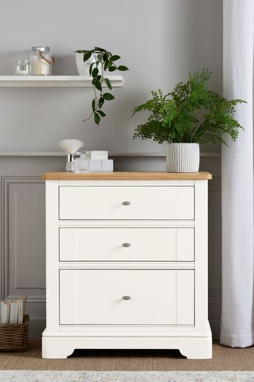 Hampton Country Luxe Painted Oak 3 Drawer Chest