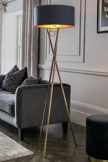 Navy Rico Tripod Floor Lamp From, Modern Contemporary Floor Lamps Uk