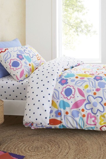 Pineapple Elephant Blue Kids Blomme Floral Duvet Cover And Pillowcase Set