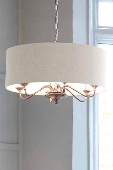 Brushed Chrome Burford 6 Light Chandelier Ceiling Light