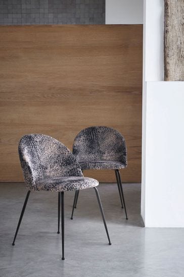 Ont Velvet Leopard Grey Iva, Zebra Print Dining Chairs Uk