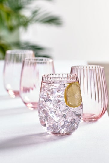 Pink Sienna Set of 4 Short Tumbler Glasses