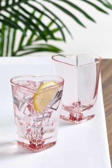 Buy Pink Heart Set of 2 Tumbler Glasses from the Next UK online shop
