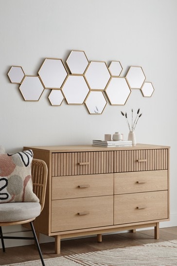 Gold Honeycomb Mirror
