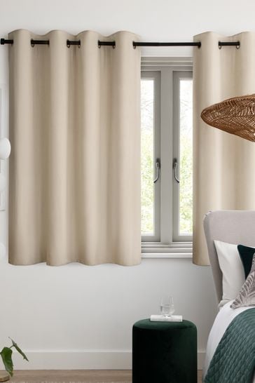 All Sizes Available Grey Fully Lined Thermal Blackout Ring Top Curtains 