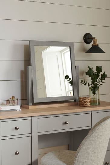 Dove Grey Malvern Paint Effect Rectangular Dressing Table Mirror