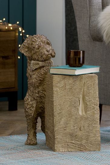 Natural Charlie The Cockapoo Dog Side Table