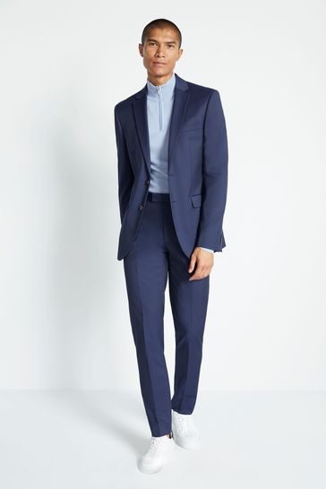 Moss Ink Blue Skinny Fit Suit: Jacket
