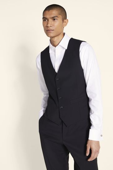 Moss Performance Tailored Fit Black Waistcoat