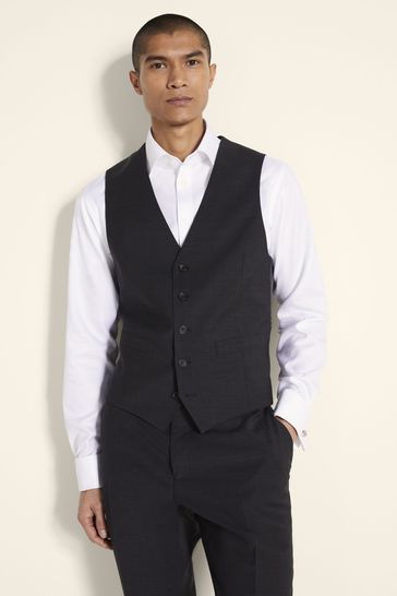 Moss Tailored Fit Charcoal Waistcoat