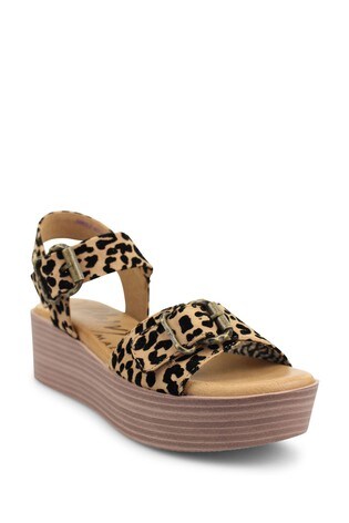 blowfish leopard print sandals