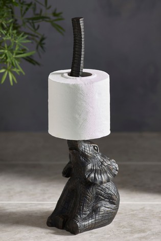 Charcoal Grey Elephant Toilet Roll And Kitchen Roll Holder