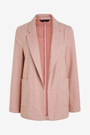Buy Pink Herringbone Ponte Blazer from
