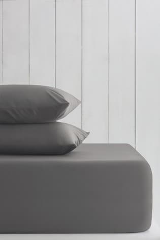 Charcoal Grey Cotton Rich Deep Fitted Sheet