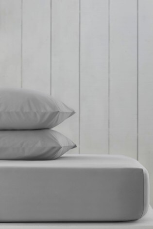 Silver Grey Cotton Rich Fitted Sheet