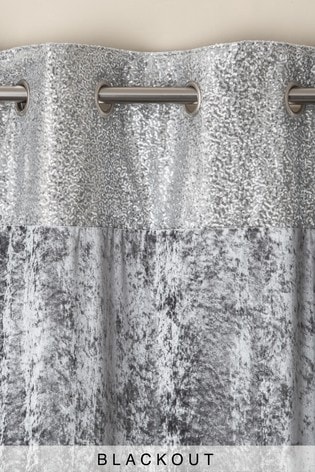 sequin border velvet eyelet lined curtains