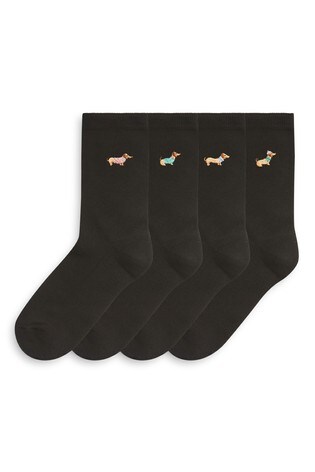 Sausage Dog Next Sports Motif Cushioned Sole Ankle Socks 4 Pack
