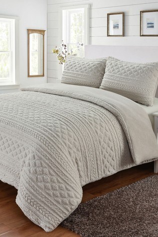 cable knit fleece bedding