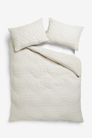 cable knit fleece bedding
