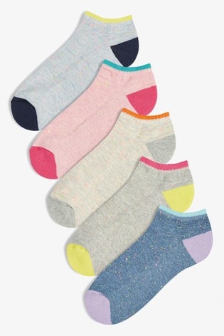 Brights Cushion Sole Trainer Socks Five Pack