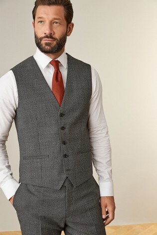 Grey Waistcoat Signature Puppytooth Regular Fit Suit: Jacket