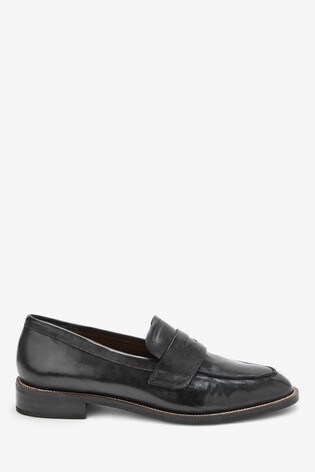 Black Forever Comfort® Leather Almond Toe Loafers