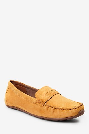 Buy Ochre Suede Leather Forever Driver Shoes From Next Turkey