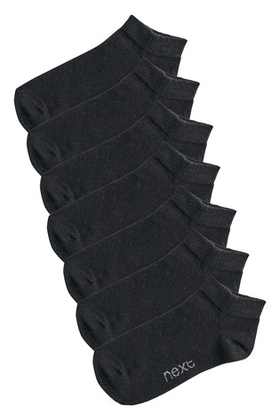 Pack de 7 calcetines negros deportivos con alto contenido en ]¡algodón