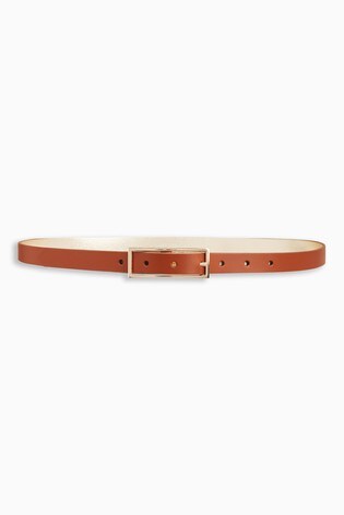 Tan/Gold Leather Reversible Jeans Belt