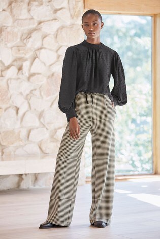 Buy Monochrome Jersey Wide Leg Trousers