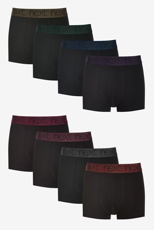 Black Marl Waistband Hipster Boxers 8 Pack