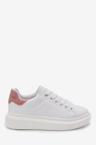 white thick sole trainers