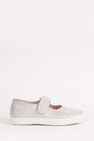 Buy Trotters London Silver Martha Canvas Shoes from Next Taiwan
