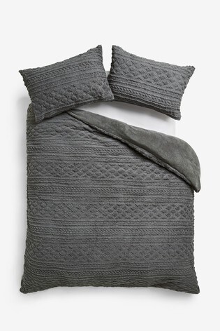 cable knit fleece bedding