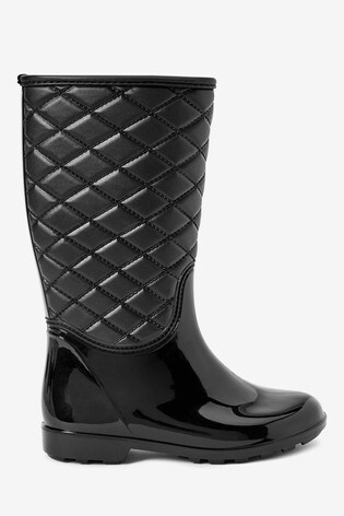 Black Quilted Wellies