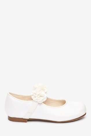 Ivory Satin Corsage Mary Jane Occasion Shoes
