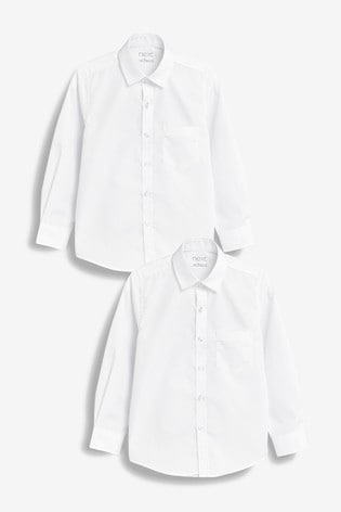 White 2 Pack Long Sleeve Shirts (3-17yrs)