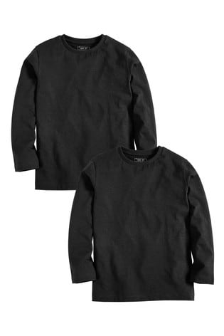 Camisetas de manga larga en color negro (3 - 16 años)