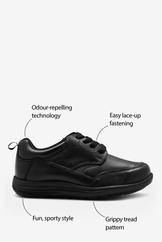 wide fit black leather shoes