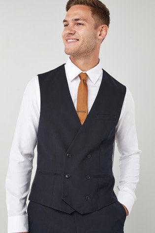 Navy Suit: Double Breasted Waistcoat