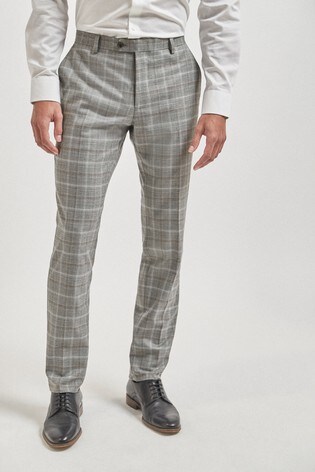 Grey checkered suit trousers