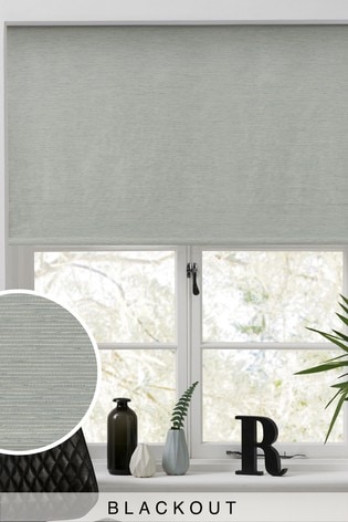Silver Grey Ready Made Textured Rib Blackout Blind