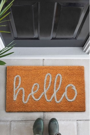 Natural Braided Hello Doormat