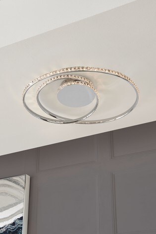 Chrome Luna Flush Ceiling Light