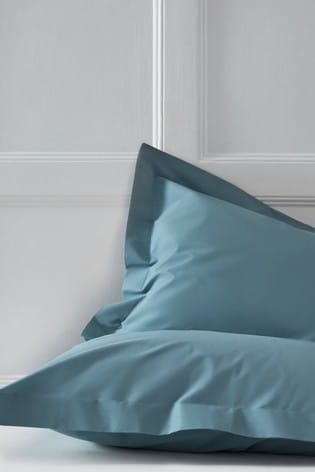Set of 2 Slate Blue Cotton Rich Pillowcases